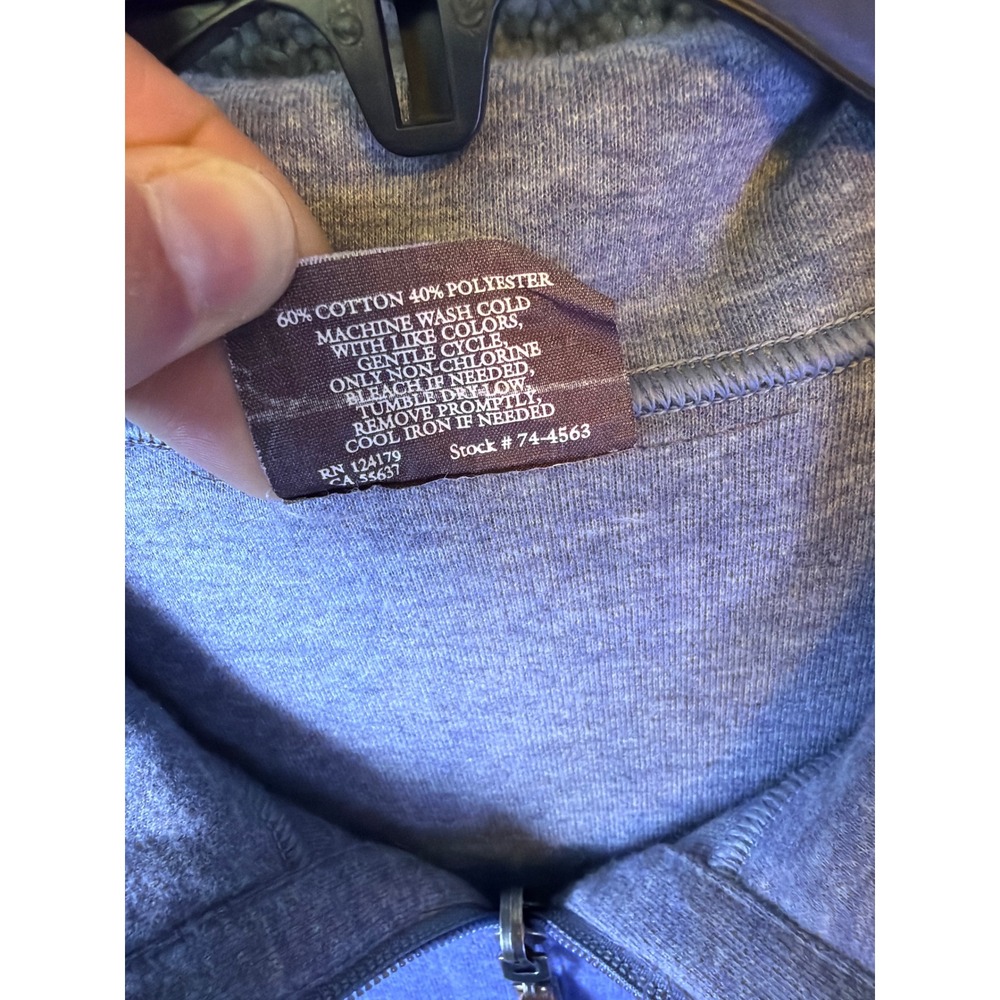 Johnston & Murphy Quarter Zip Pullover Mens XXXL Blue Reversible Sweatshirt 3XL - Picture 6 of 9